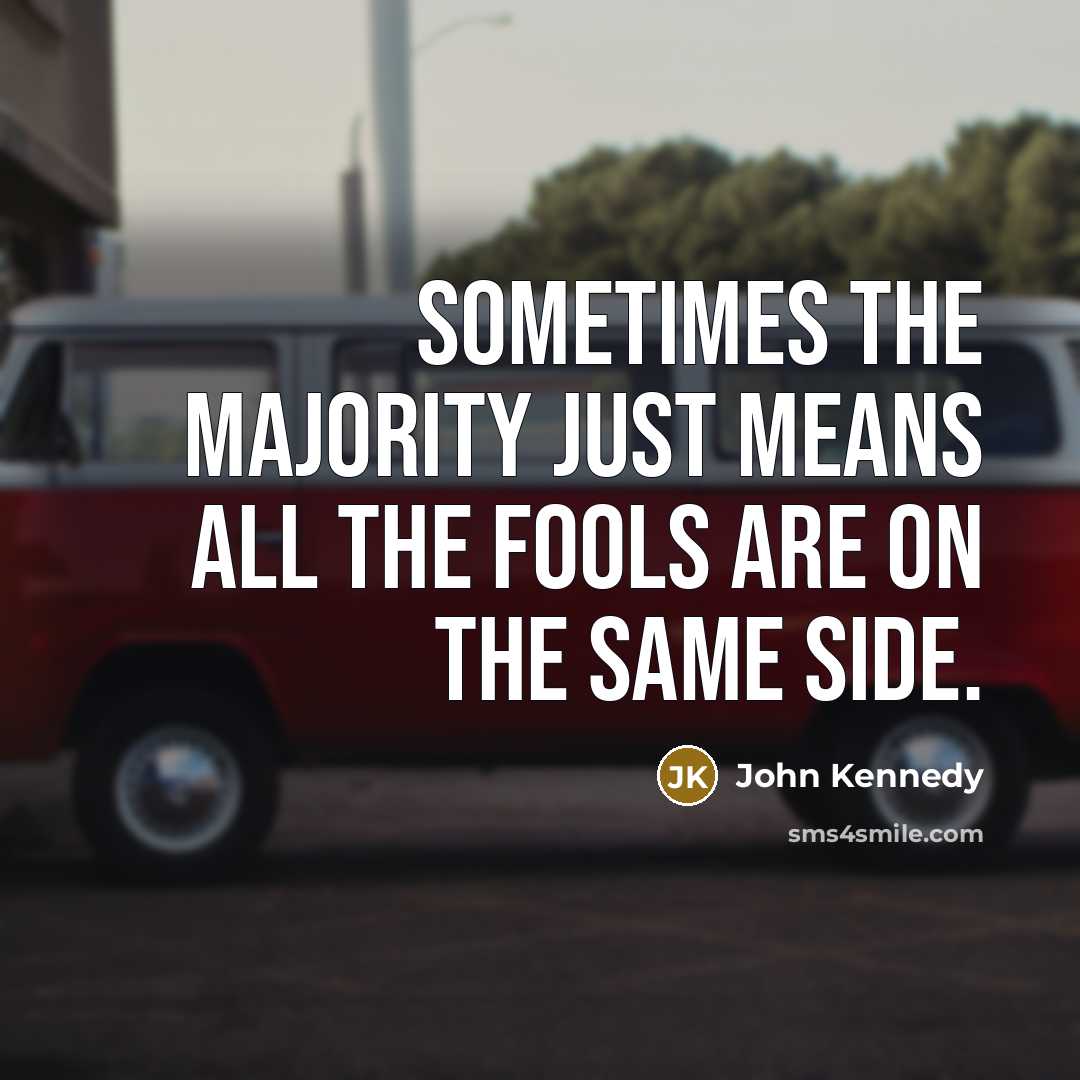 “Sometimes the majority just means all the fools are on the same side.” quote by John Kennedy