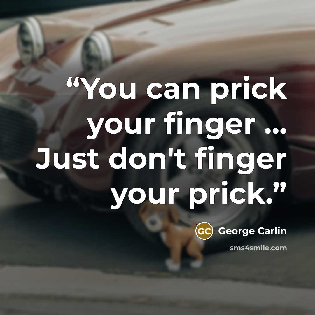“You can prick your finger ... Just don't finger your prick.” quote by George Carlin