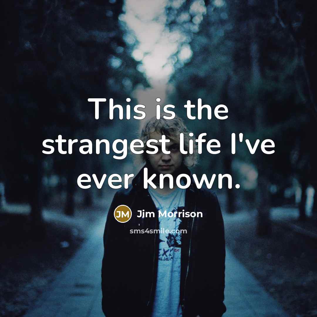 “This is the strangest life I've ever known.” quote by Jim Morrison