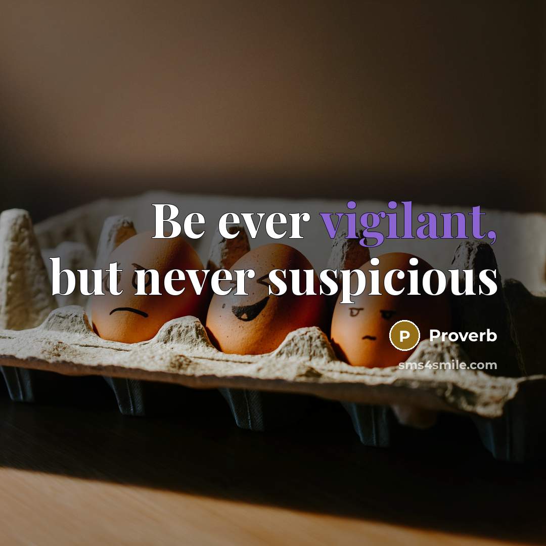 “Be ever vigilant, but never suspicious” quote by Proverb