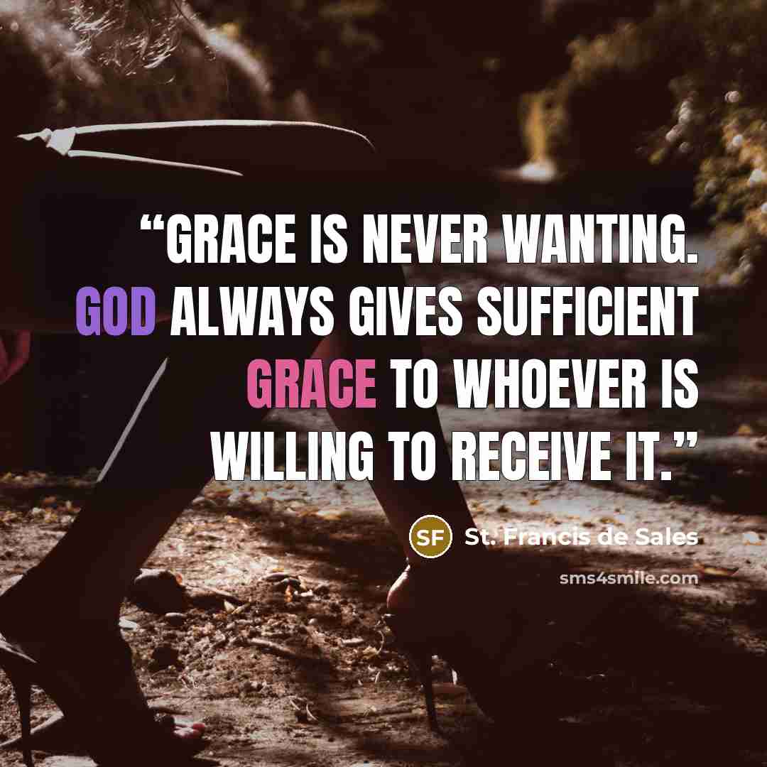 “Grace is never wanting. God always gives sufficient grace to whoever is willing to receive it.” quote by St. Francis de Sales