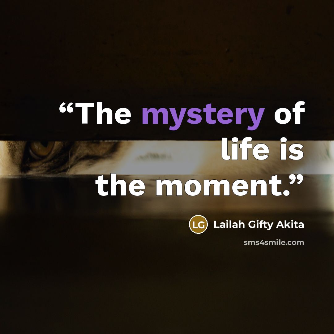 “The mystery of life is the moment.” quote by Lailah Gifty Akita