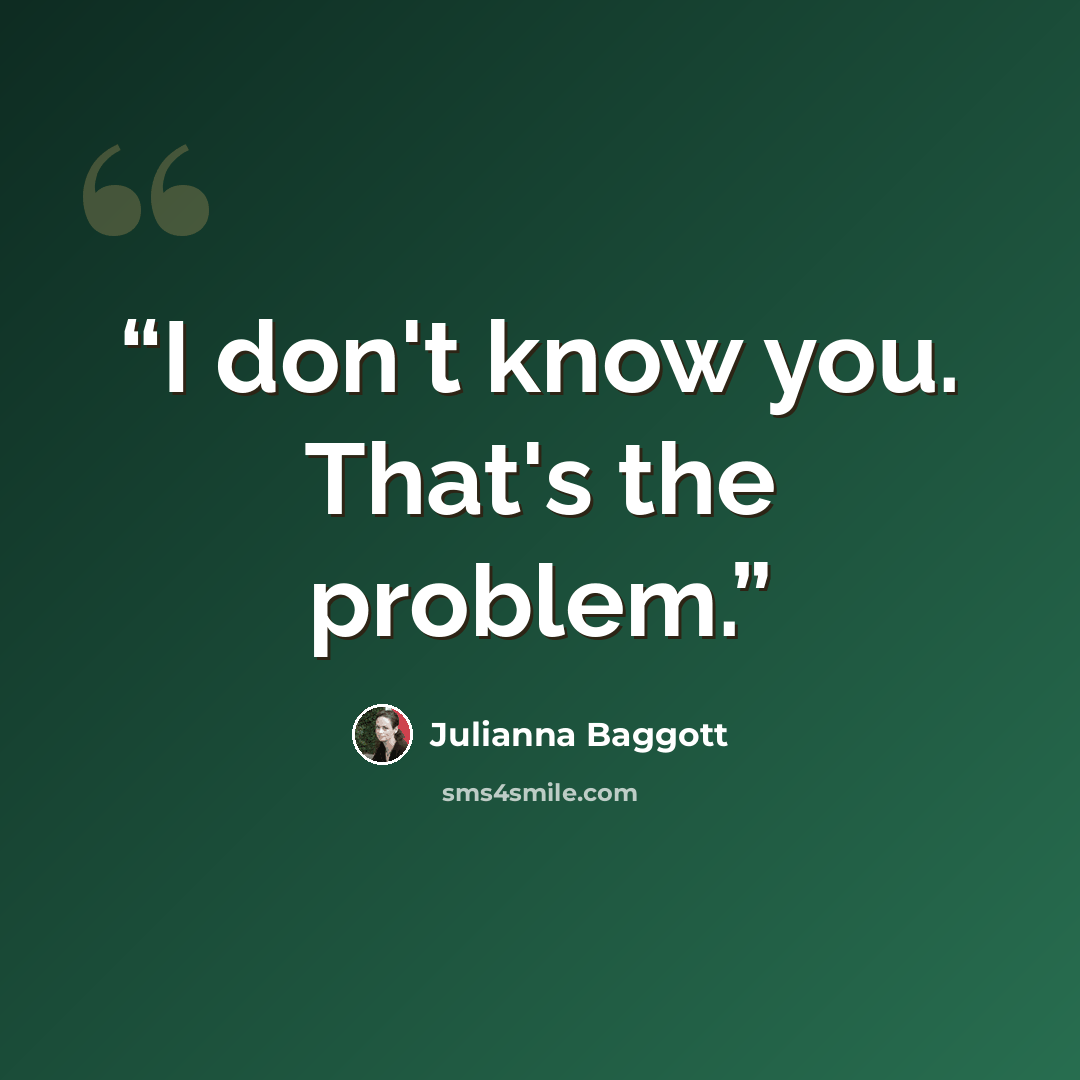 “I don't know you. That's the problem.” quote by Julianna Baggott
