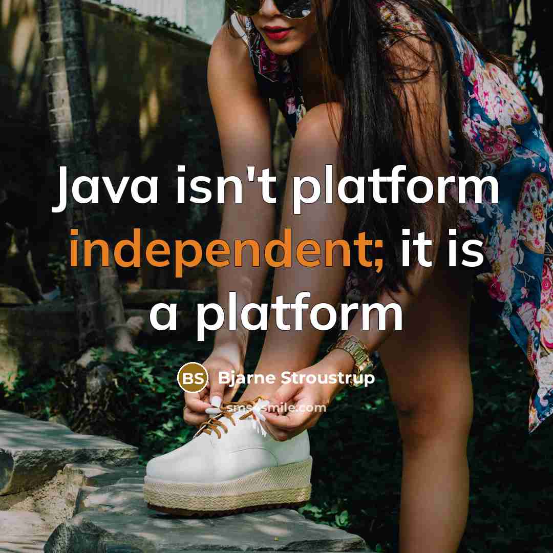 “Java isn't platform independent; it is a platform” quote by Bjarne Stroustrup
