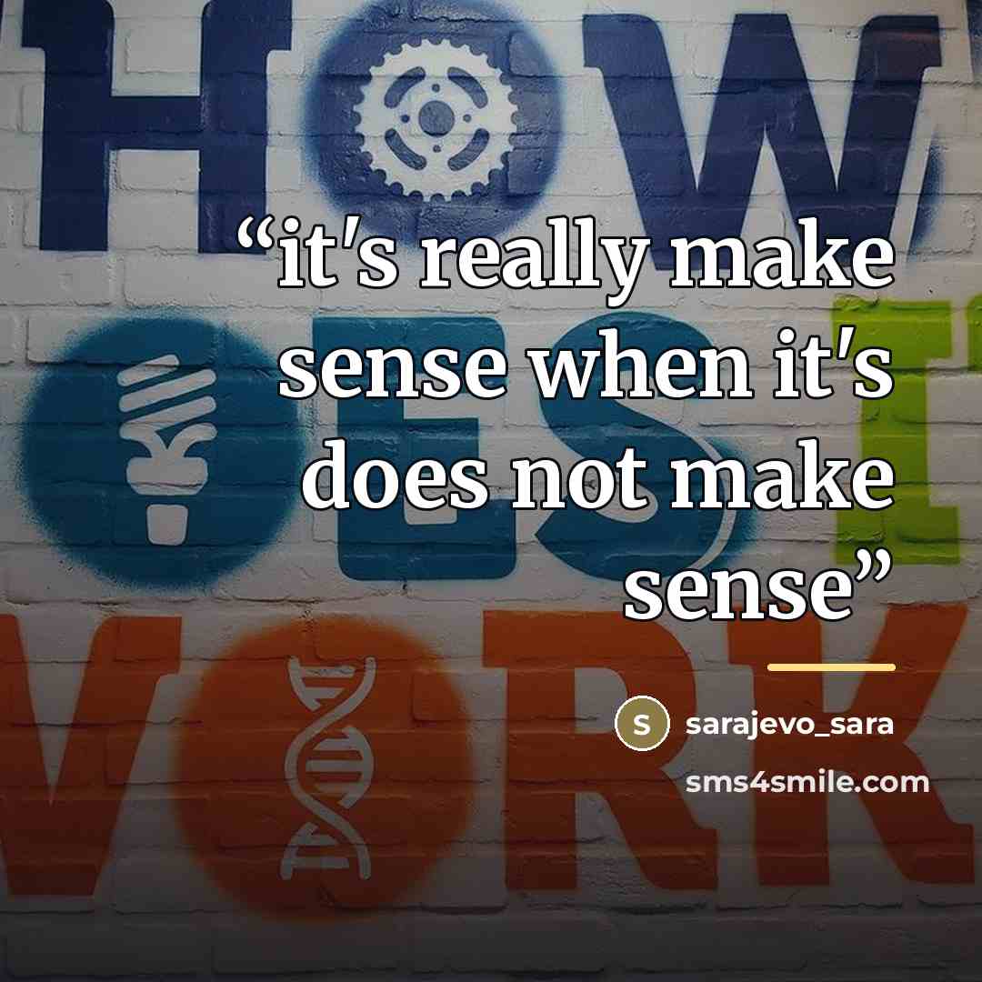 “it's really make sense when it's does not make sense” quote by sarajevo_sara