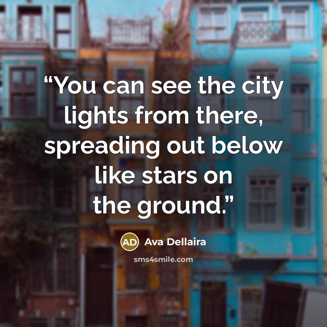 “You can see the city lights from there, spreading out below like stars on the ground.” quote by Ava Dellaira