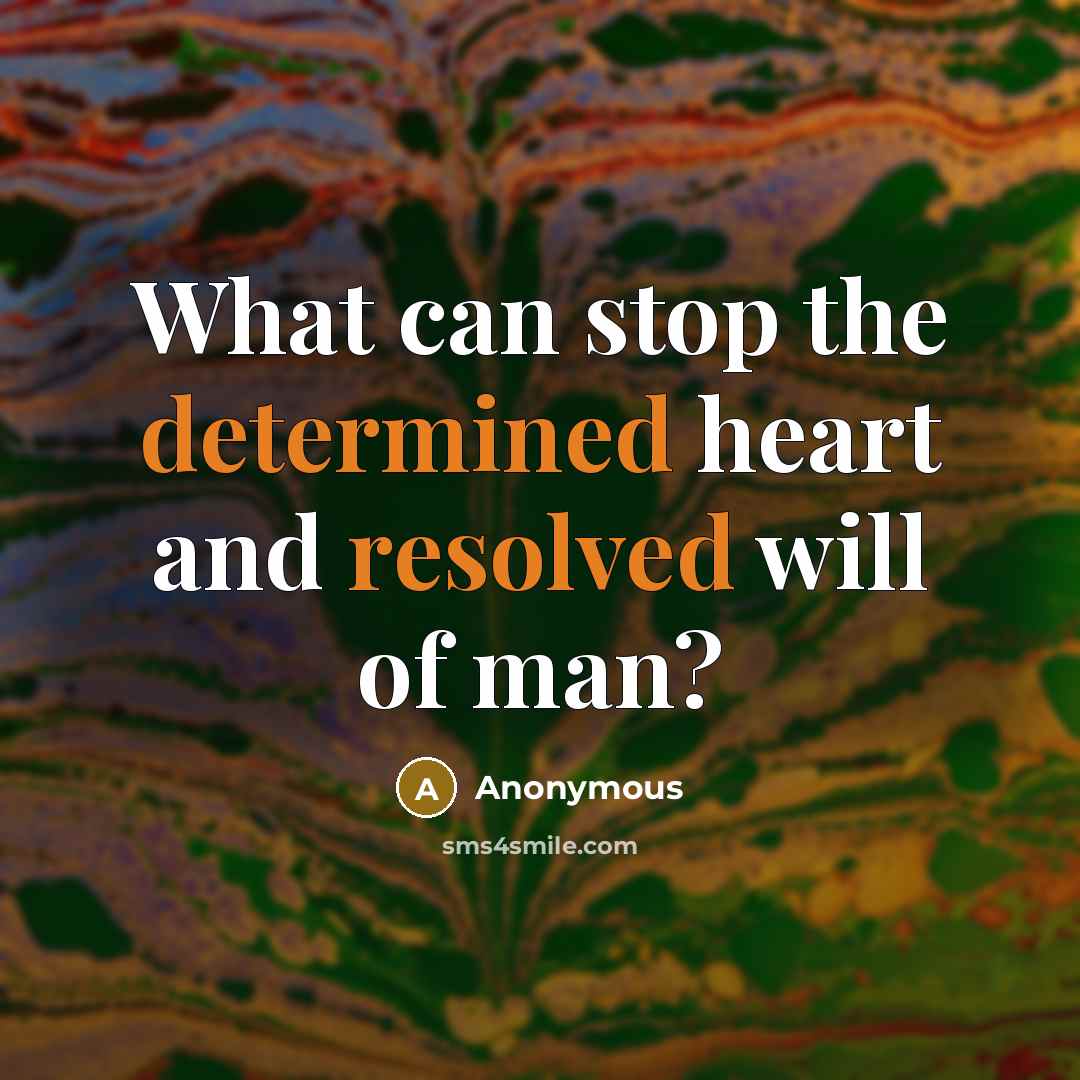 “What can stop the determined heart and resolved will of man?” quote by Anonymous