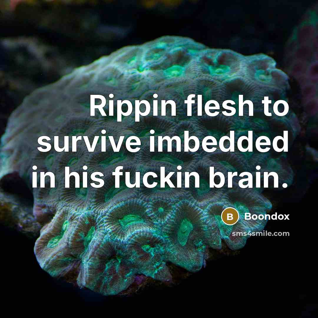 “Rippin flesh to survive imbedded in his fuckin brain.” quote by Boondox