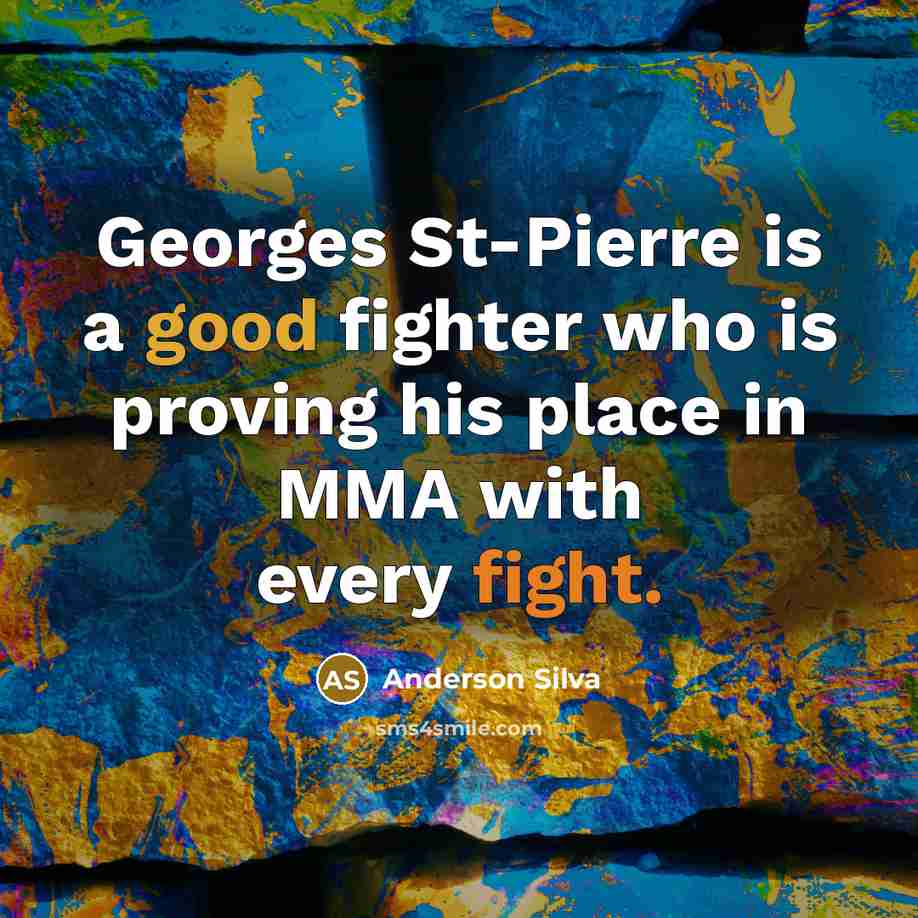 “Georges St-Pierre is a good fighter who is proving his place in MMA with every fight.” quote by Anderson Silva