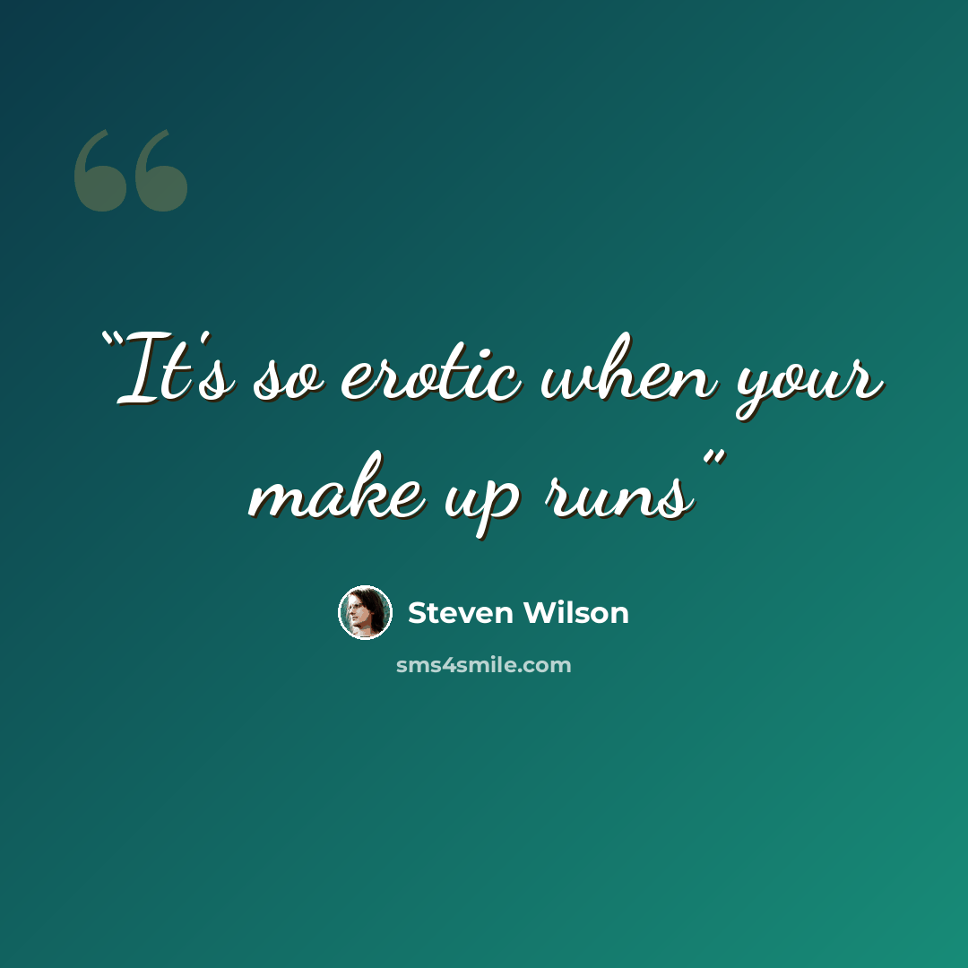 “It's so erotic when your make up runs” quote by Steven Wilson