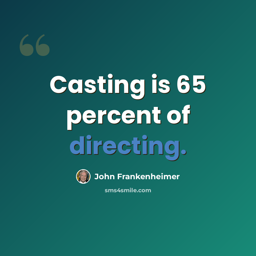 “Casting is 65 percent of directing.” quote by John Frankenheimer