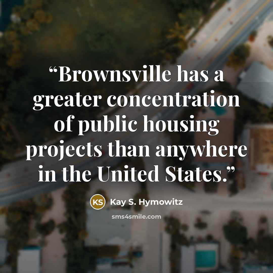 “Brownsville has a greater concentration of public housing projects than anywhere in the United States.” quote by Kay S. Hymowitz