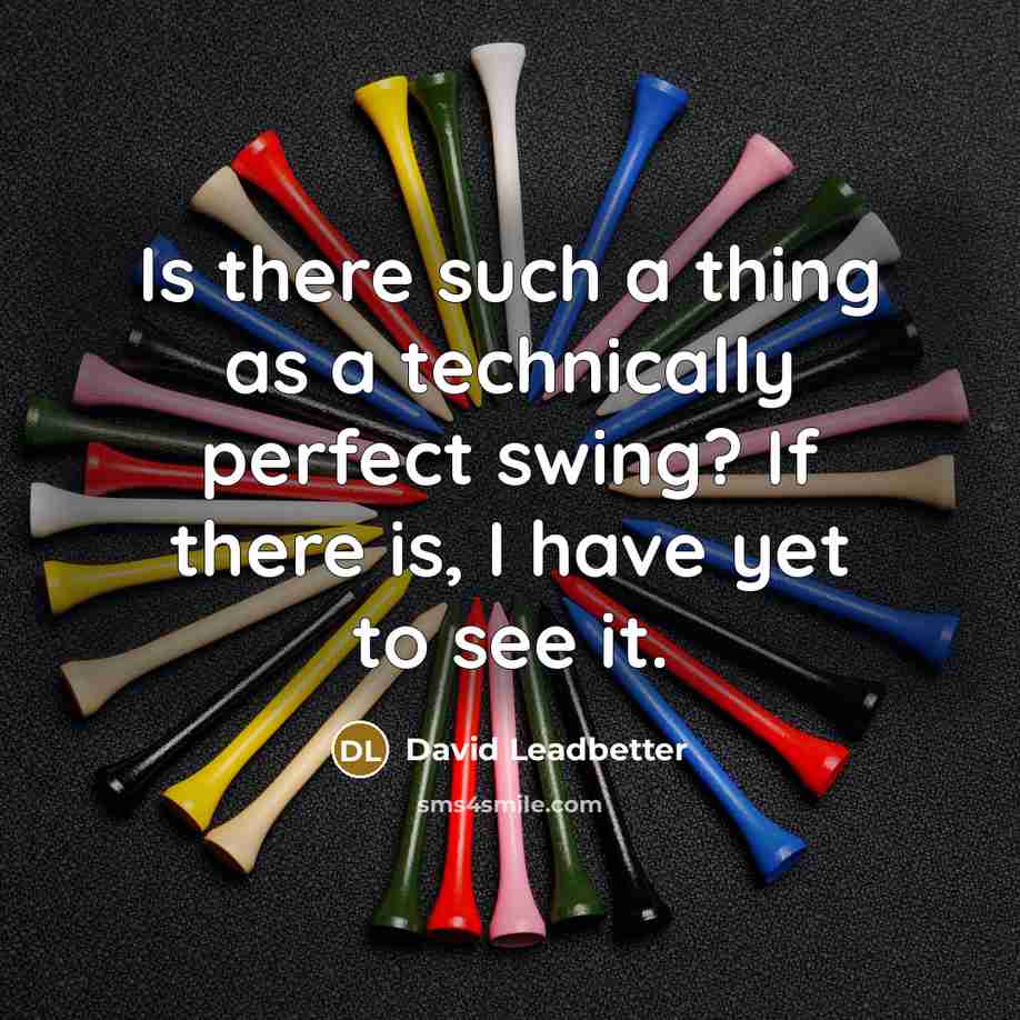 “Is there such a thing as a technically perfect swing? If there is, I have yet to see it.” quote by David Leadbetter