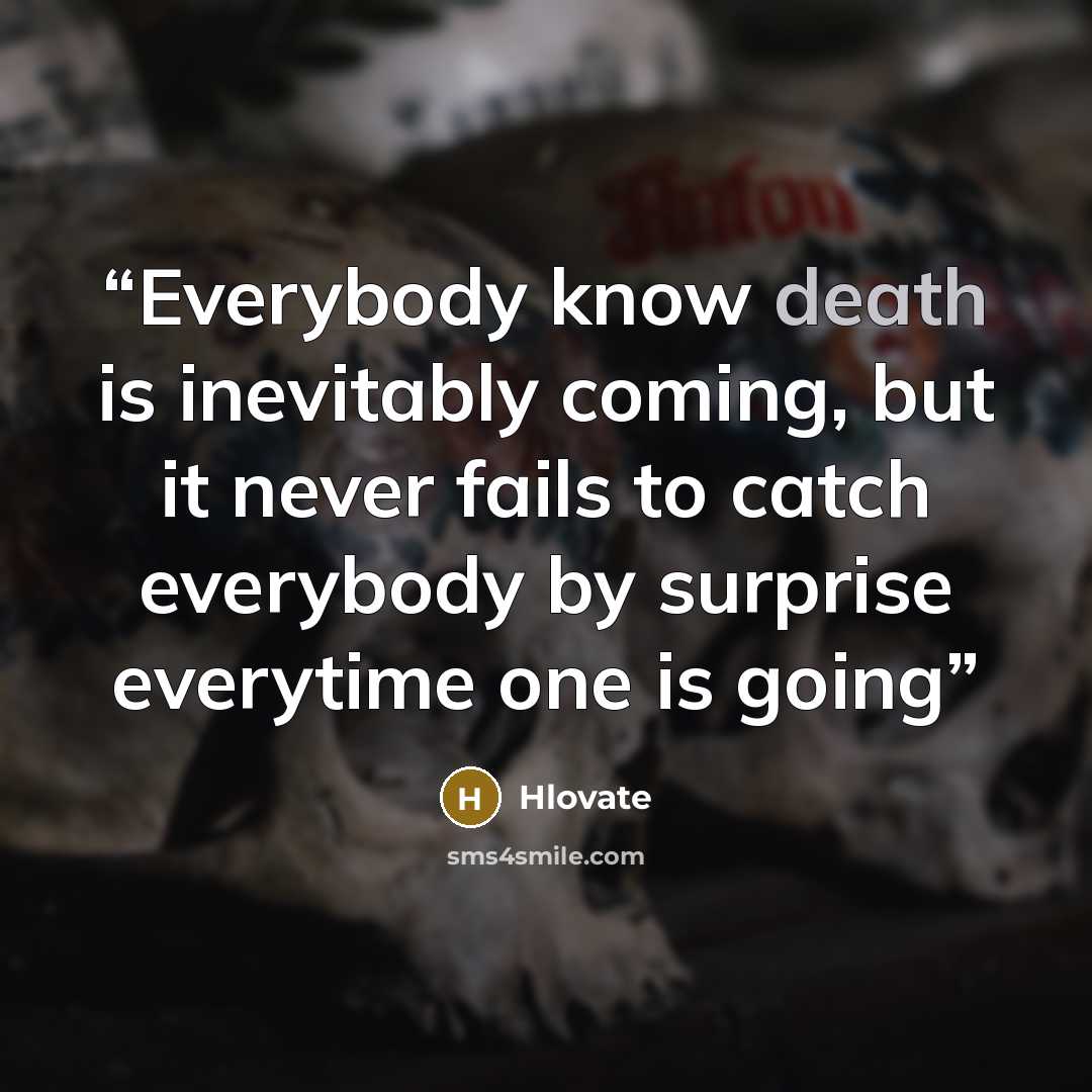 “Everybody know death is inevitably coming, but it never fails to catch everybody by surprise everytime one is going” quote by Hlovate