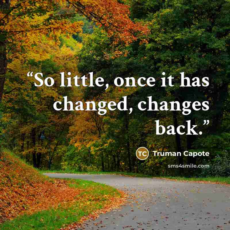 “So little, once it has changed, changes back.” quote by Truman Capote