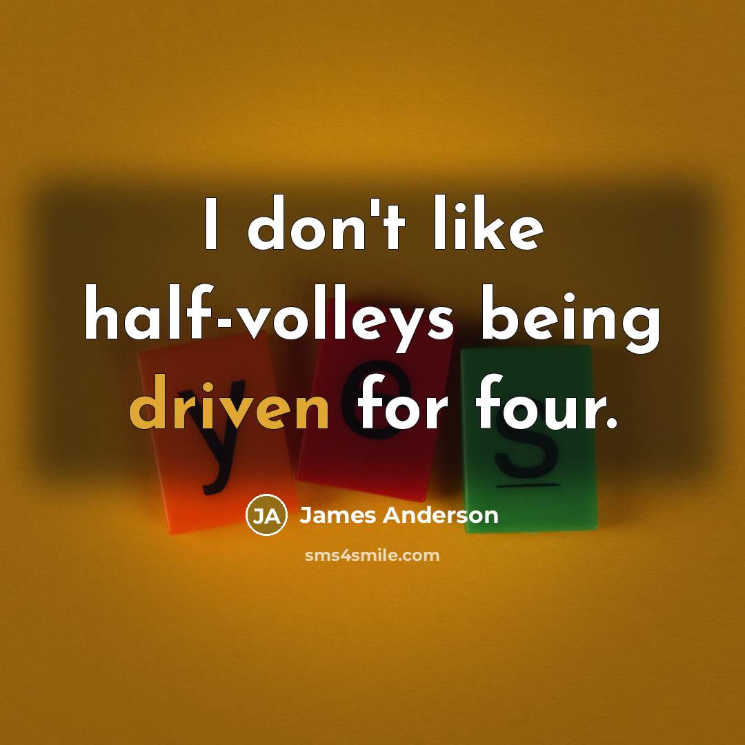 “I don't like half-volleys being driven for four.” quote by James Anderson