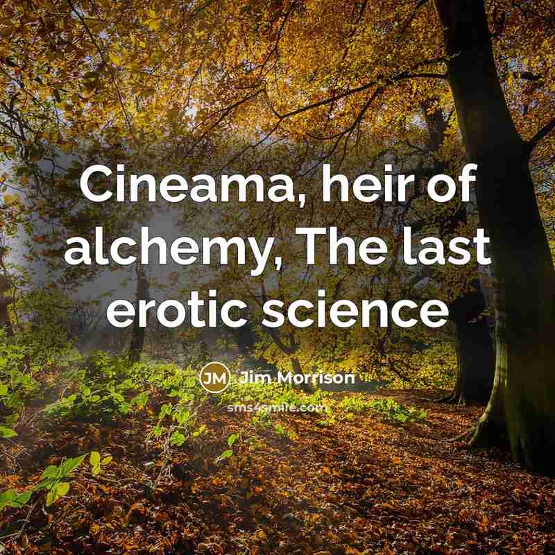 “Cineama, heir of alchemy, The last erotic science” quote by Jim Morrison
