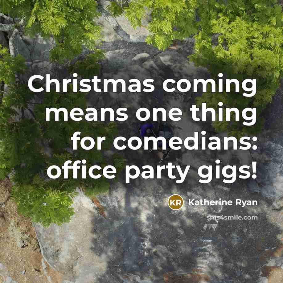 “Christmas coming means one thing for comedians: office party gigs!” quote by Katherine Ryan