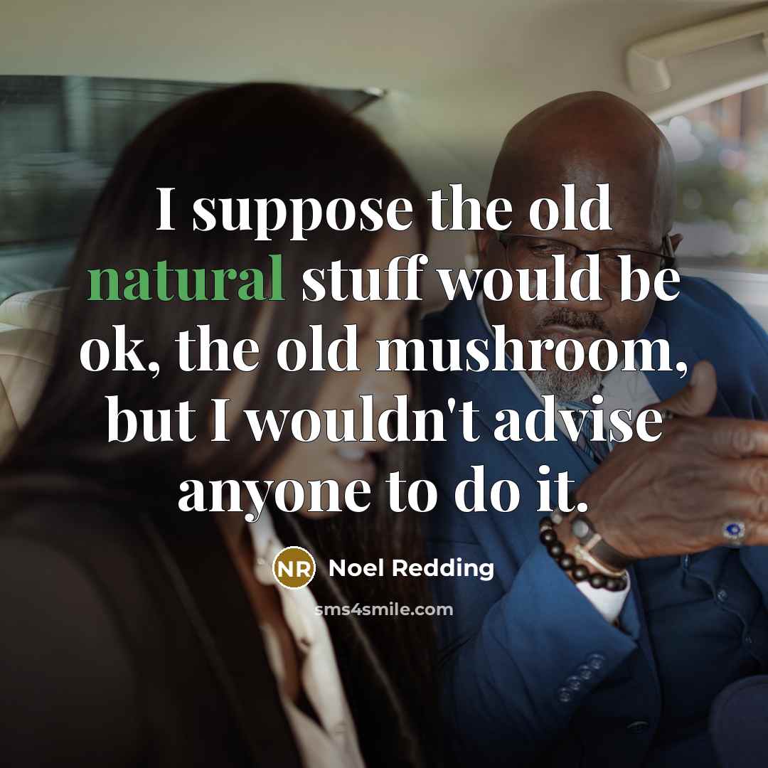 “I suppose the old natural stuff would be ok, the old mushroom, but I wouldn't advise anyone to do it.” quote by Noel Redding