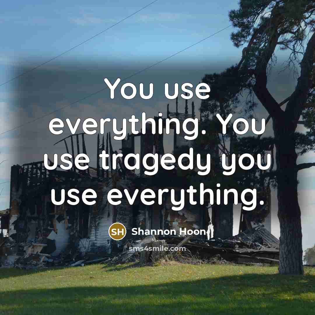 “You use everything. You use tragedy you use everything.” quote by Shannon Hoon