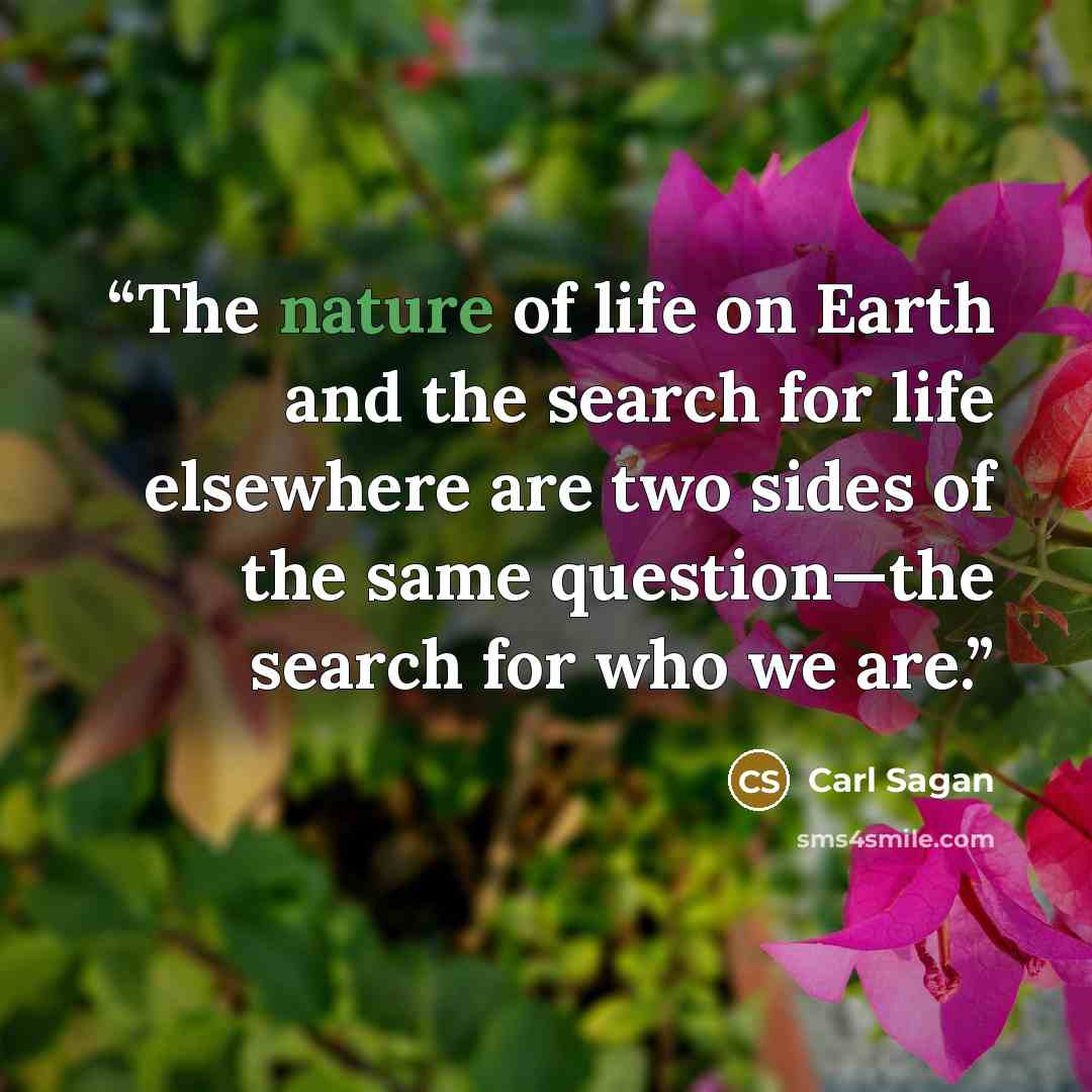 “The nature of life on Earth and the search for life elsewhere are two sides of the same question—the search for who we are.” quote by Carl Sagan