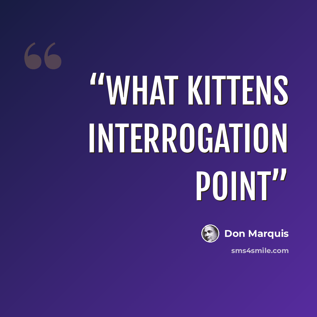 “what kittens interrogation point” quote by Don Marquis