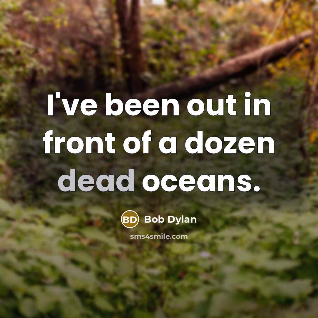 “I've been out in front of a dozen dead oceans.” quote by Bob Dylan