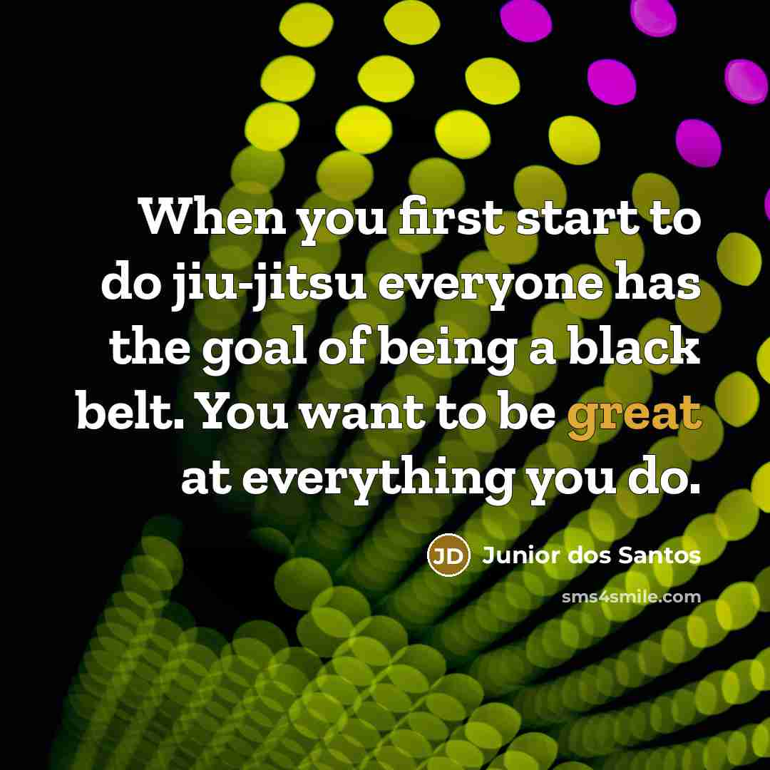 “When you first start to do jiu-jitsu everyone has the goal of being a black belt. You want to be great at everything you do.” quote by Junior dos Santos