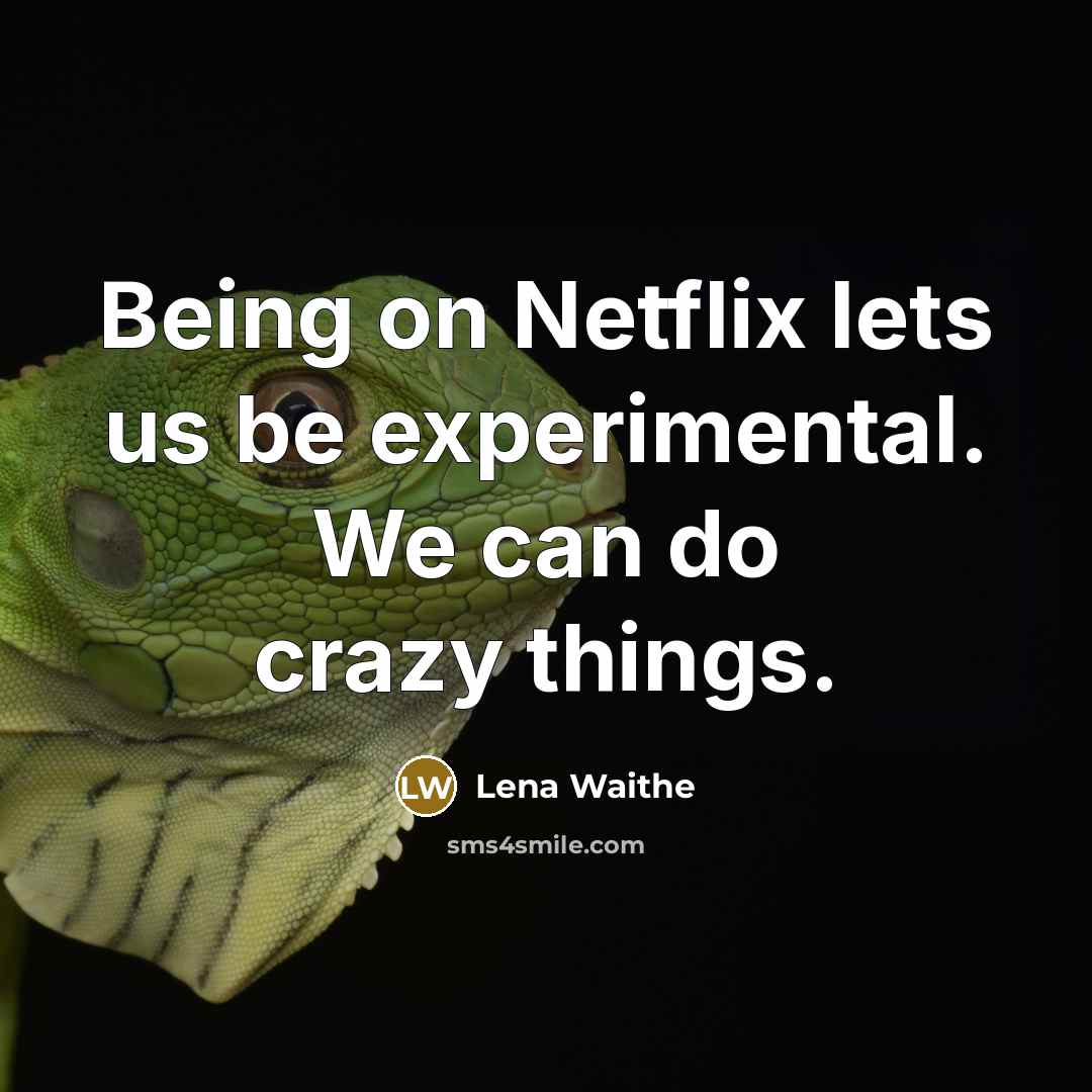 “Being on Netflix lets us be experimental. We can do crazy things.” quote by Lena Waithe