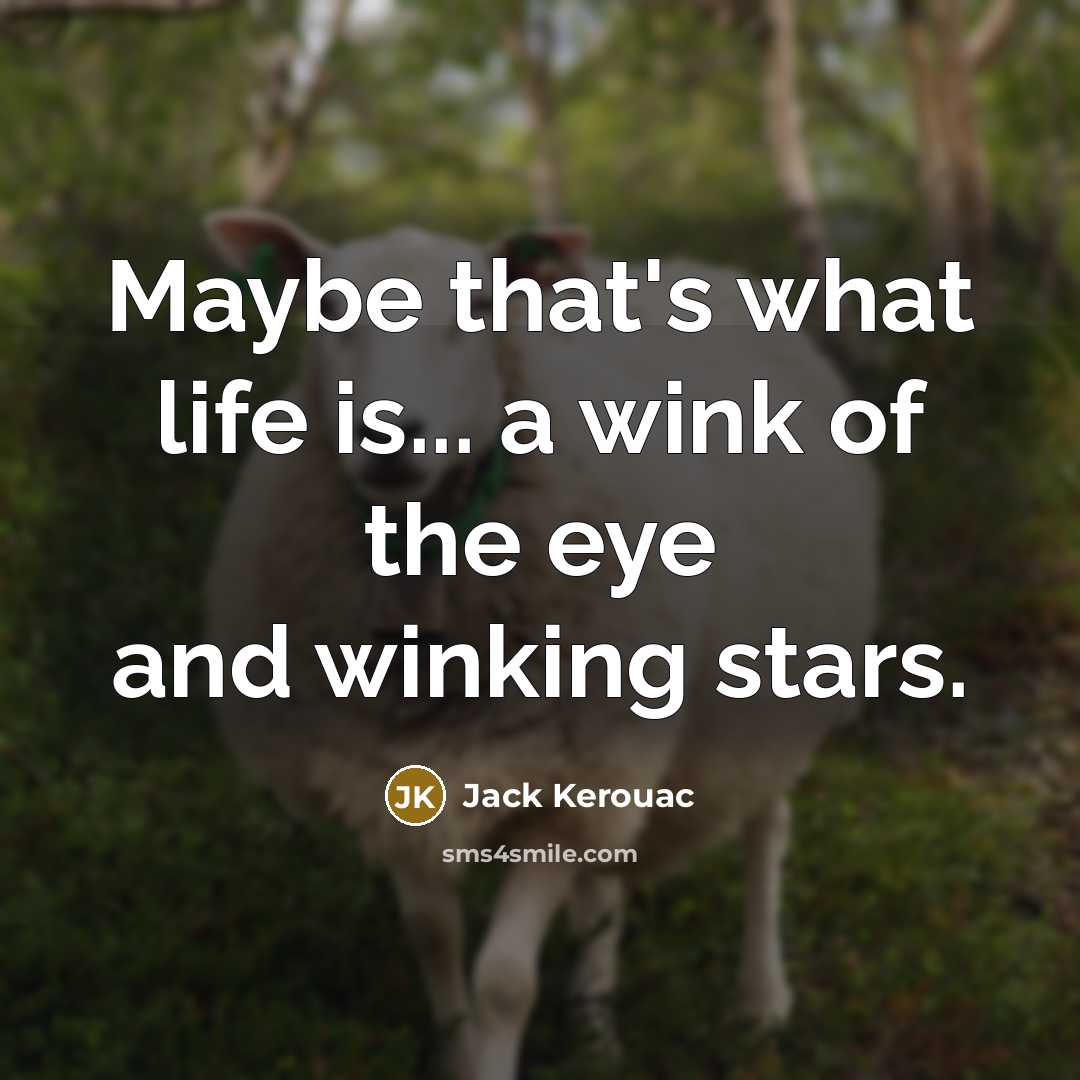 “Maybe that's what life is... a wink of the eye and winking stars.” quote by Jack Kerouac