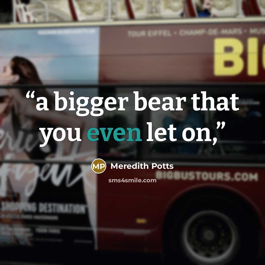 “a bigger bear that you even let on,” quote by Meredith Potts