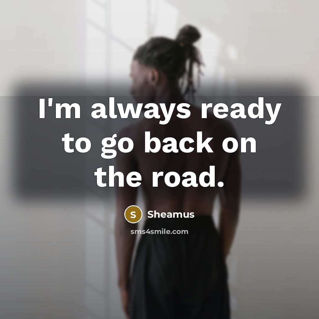 “I'm always ready to go back on the road.” quote by Sheamus