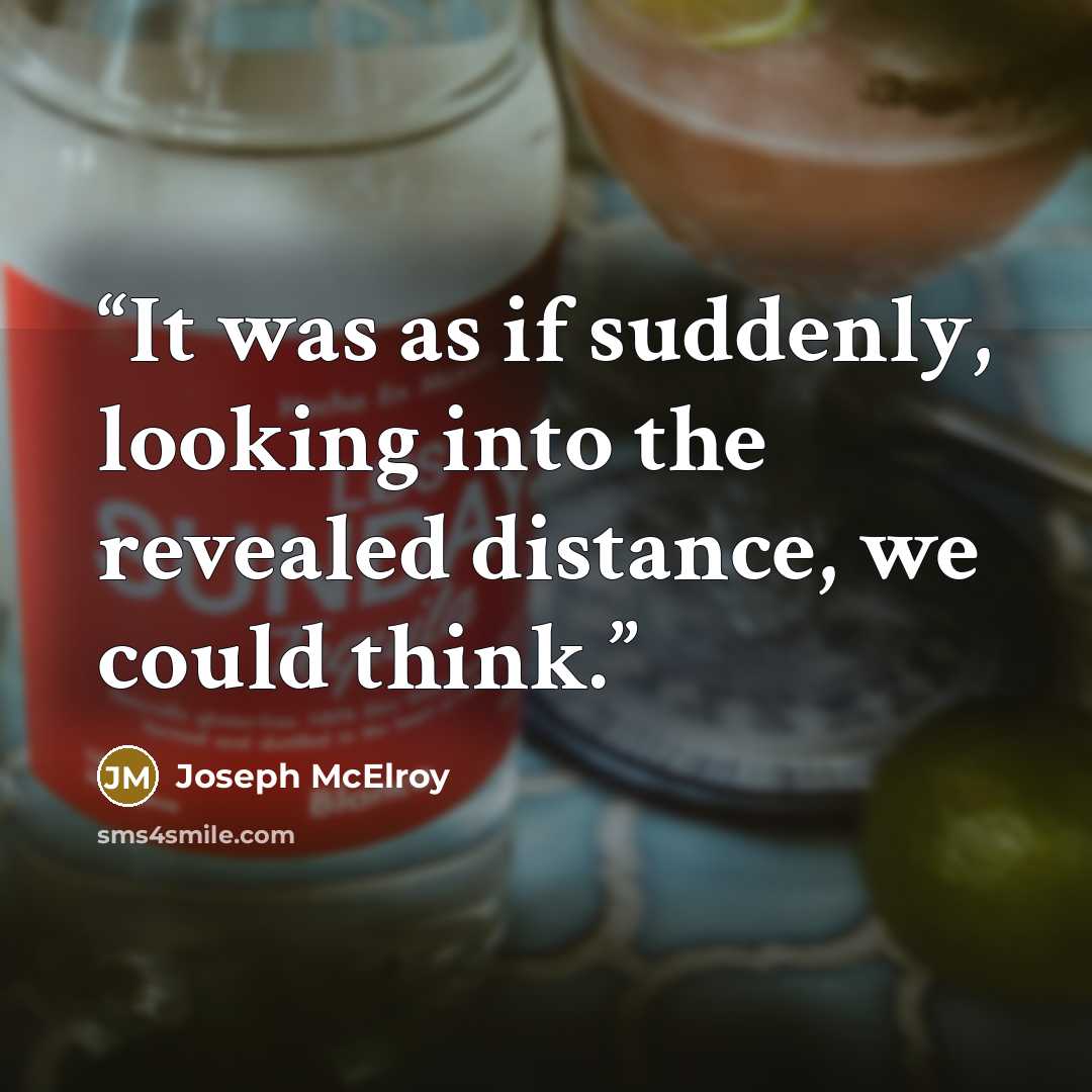 “It was as if suddenly, looking into the revealed distance, we could think.” quote by Joseph McElroy