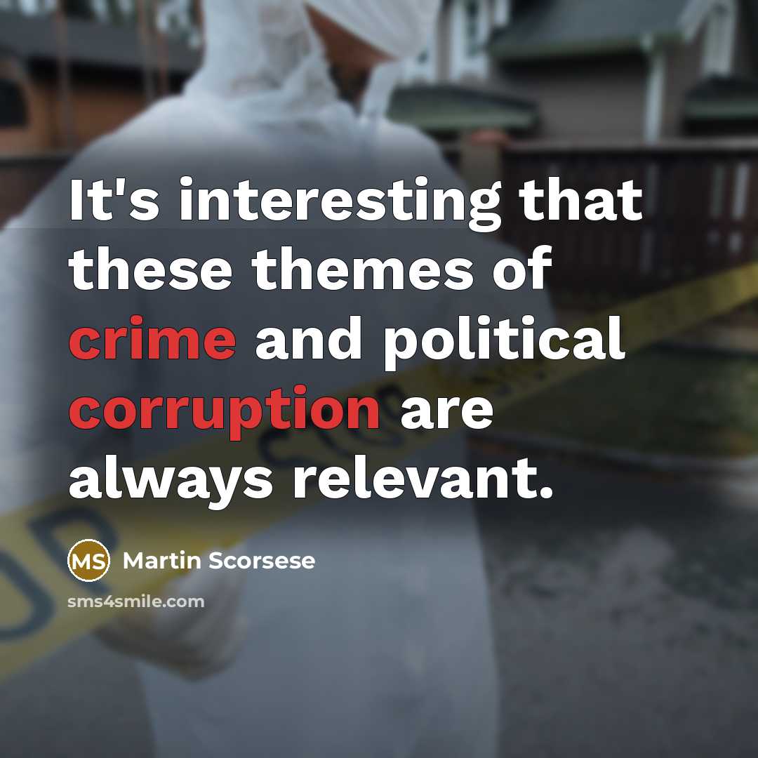 “It's interesting that these themes of crime and political corruption are always relevant.” quote by Martin Scorsese