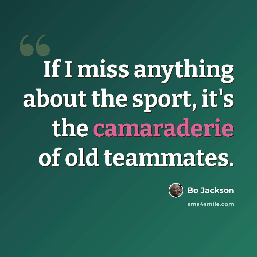 “If I miss anything about the sport, it's the camaraderie of old teammates.” quote by Bo Jackson