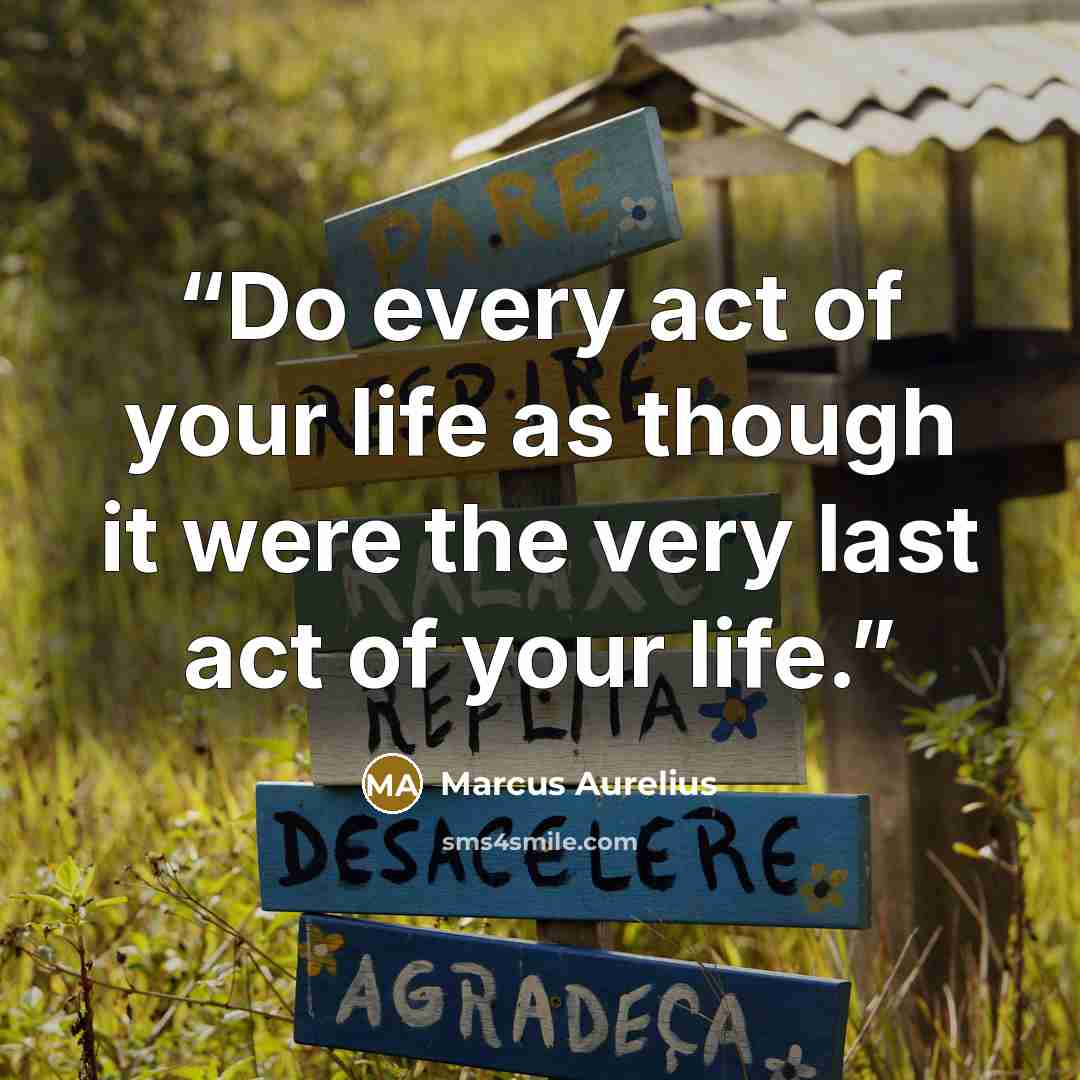 “Do every act of your life as though it were the very last act of your life.” quote by Marcus Aurelius