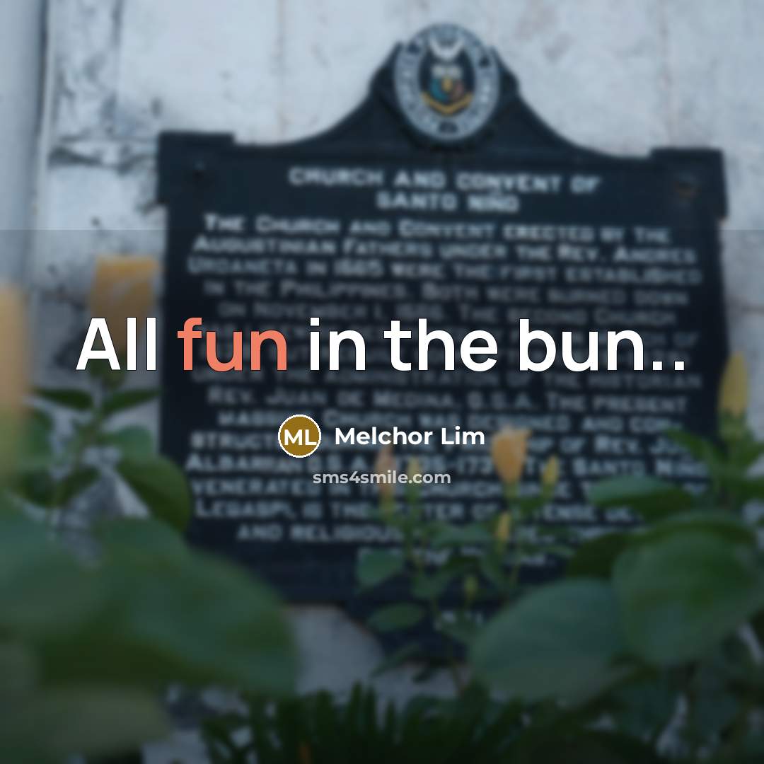 “All fun in the bun..” quote by Melchor Lim
