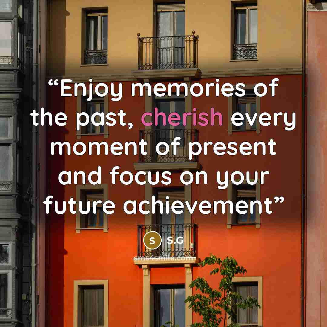 “Enjoy memories of the past, cherish every moment of present and focus on your future achievement” quote by S.G