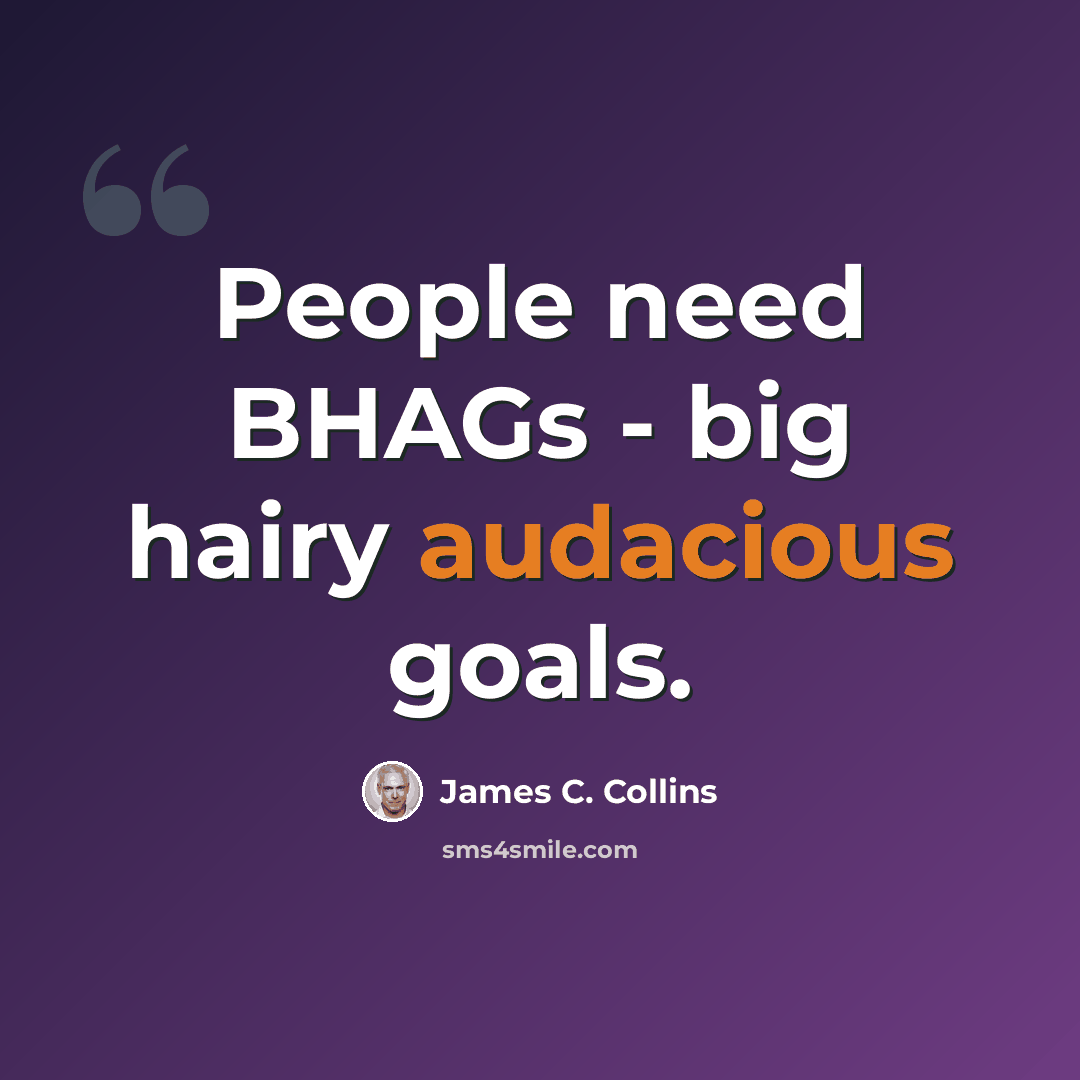 “People need BHAGs - big hairy audacious goals.” quote by James C. Collins