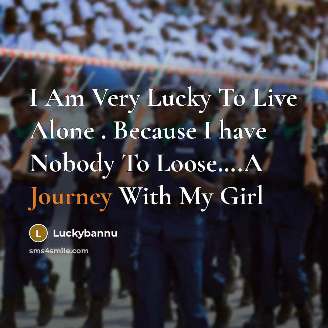 “I Am Very Lucky To Live Alone . Because I have Nobody To Loose….A Journey With My Girl” quote by Luckybannu