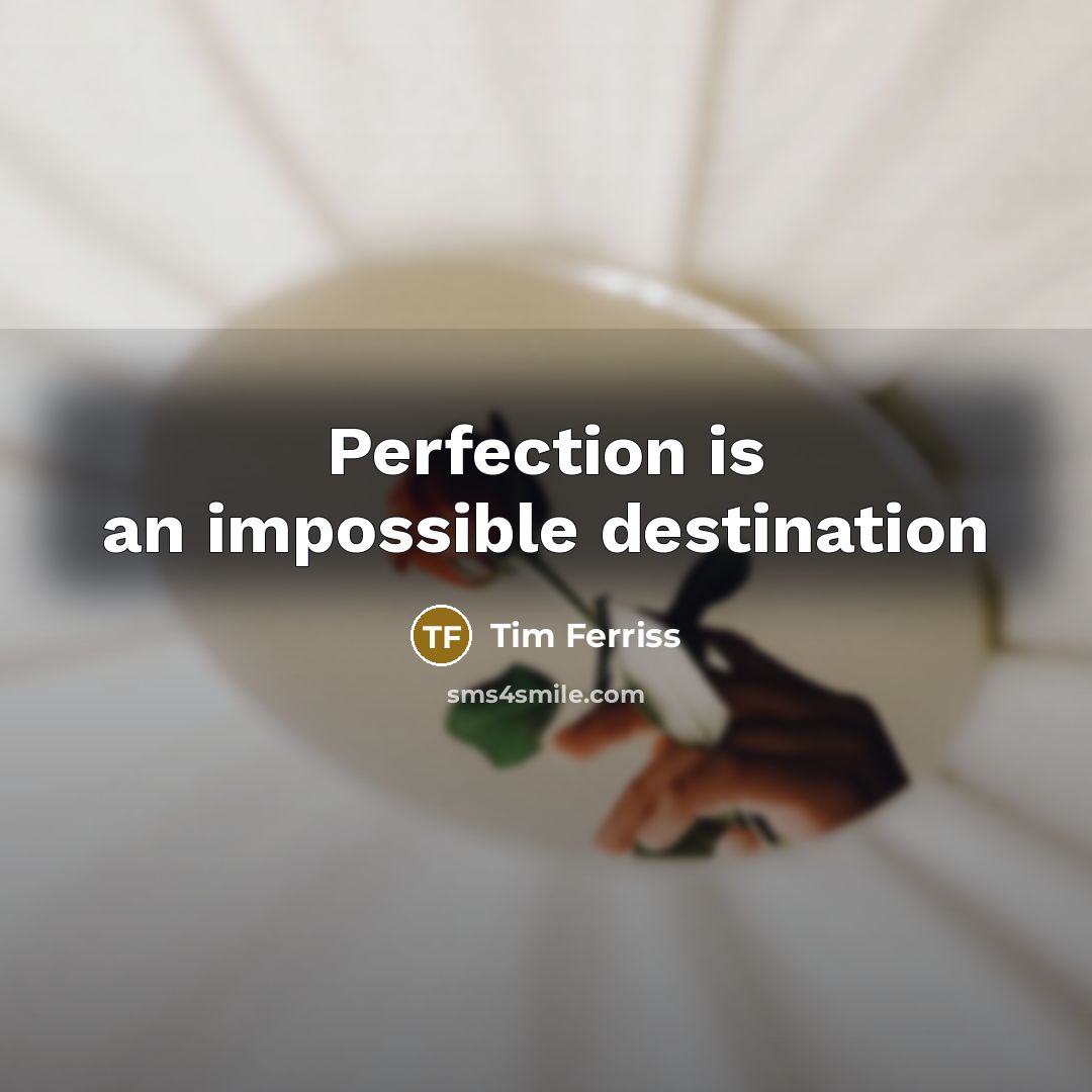 “Perfection is an impossible destination” quote by Tim Ferriss