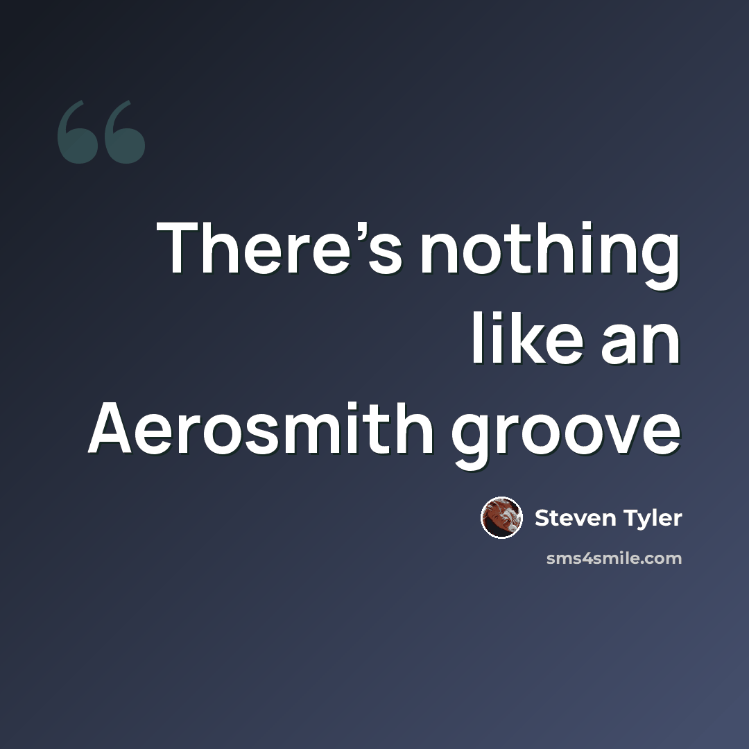 “There's nothing like an Aerosmith groove” quote by Steven Tyler