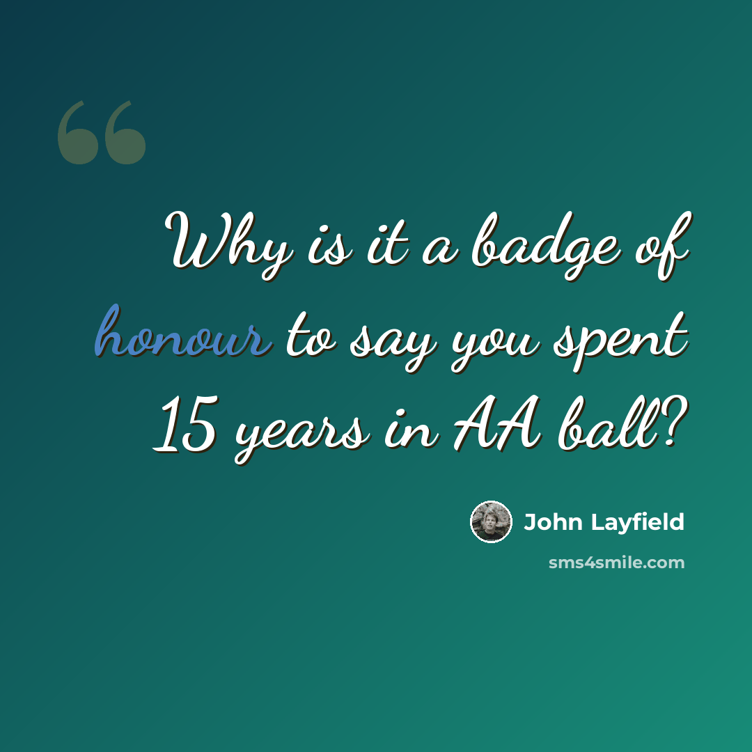 “Why is it a badge of honour to say you spent 15 years in AA ball?” quote by John Layfield