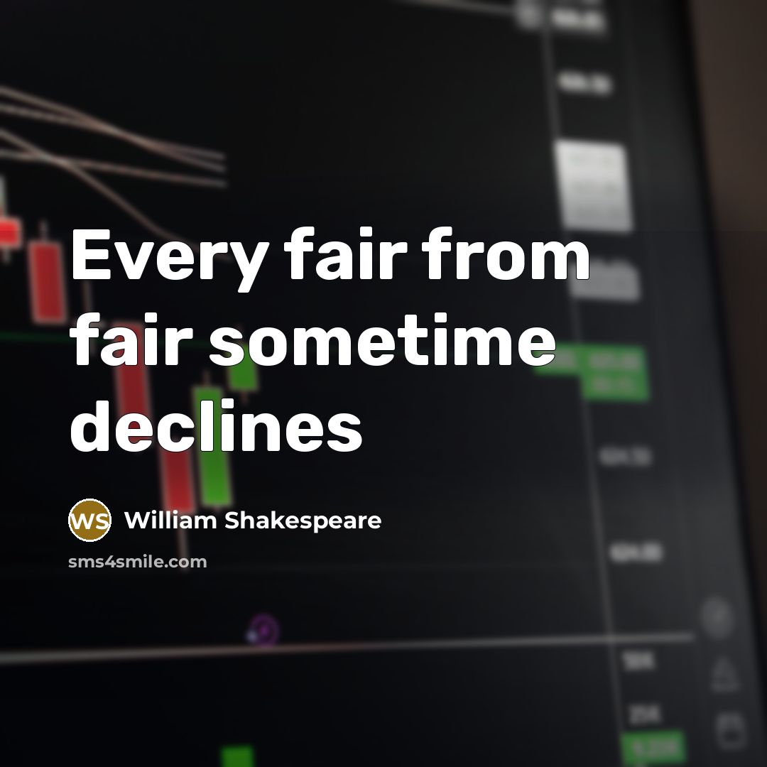 “Every fair from fair sometime declines” quote by William Shakespeare