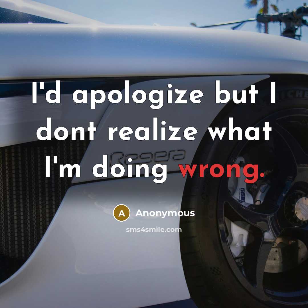 “I'd apologize but I dont realize what I'm doing wrong.” quote by Anonymous