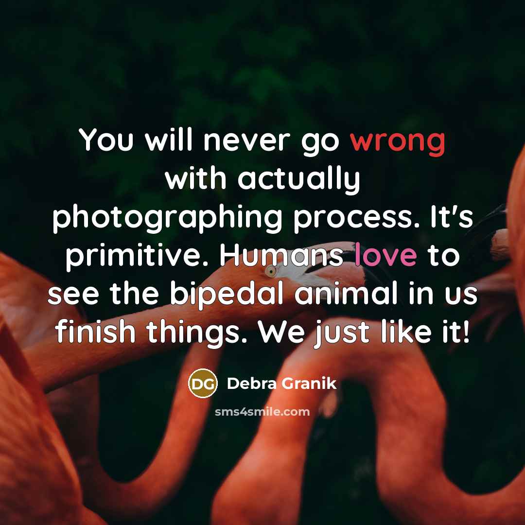 “You will never go wrong with actually photographing process. It's primitive. Humans love to see the bipedal animal in us finish things. We just like it!” quote by Debra Granik