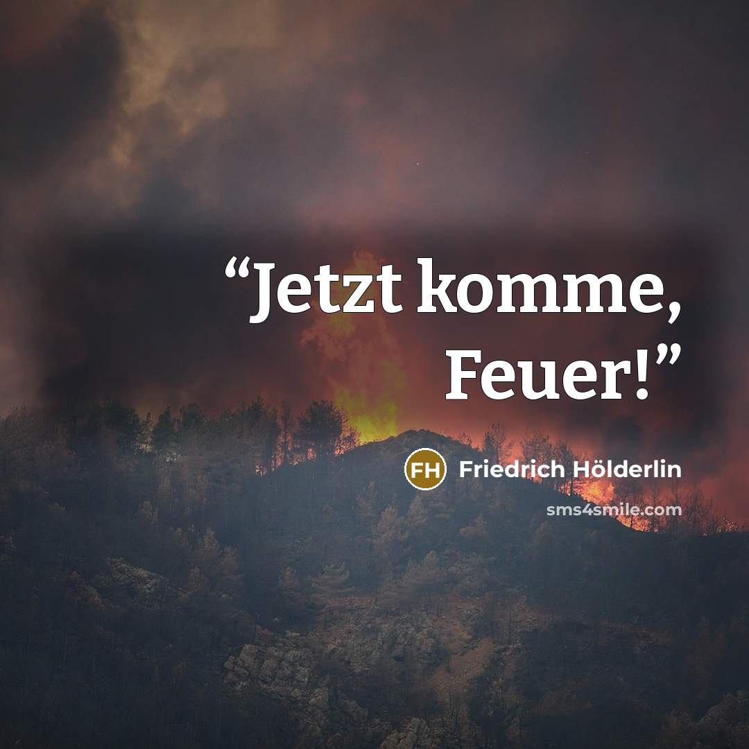 “Jetzt komme, Feuer!” quote by Friedrich Hölderlin