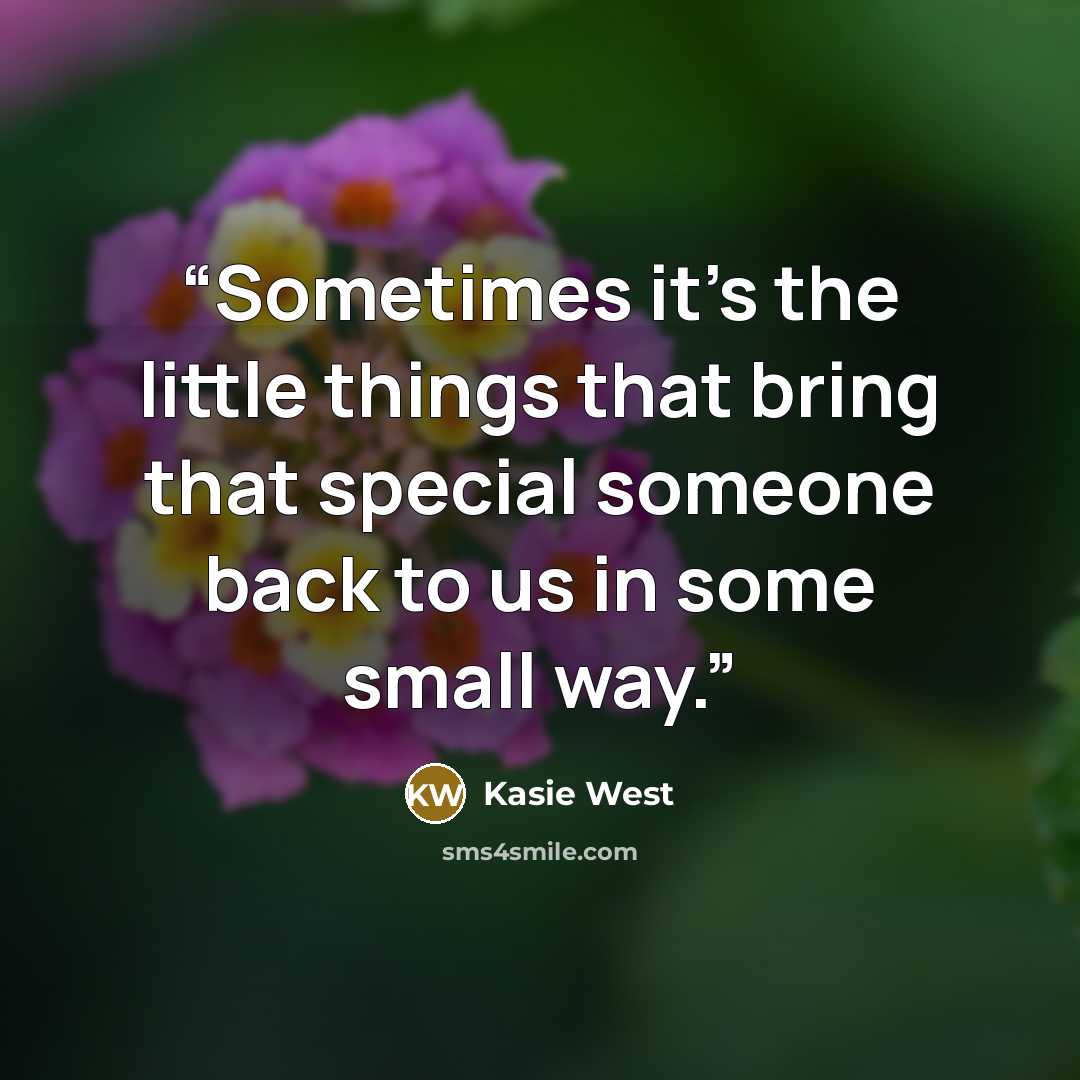 “Sometimes it's the little things that bring that special someone back to us in some small way.” quote by Kasie West