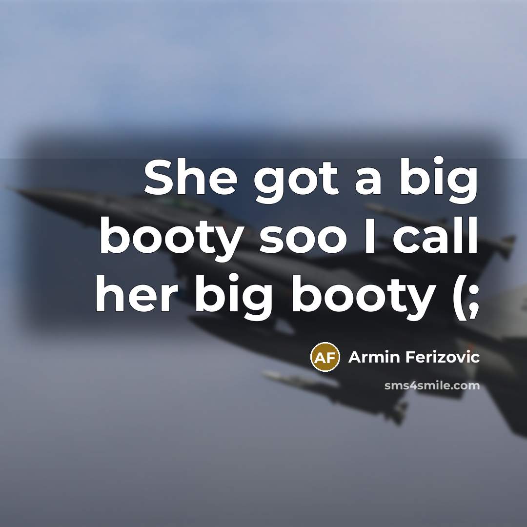 “She got a big booty soo I call her big booty (;” quote by Armin Ferizovic