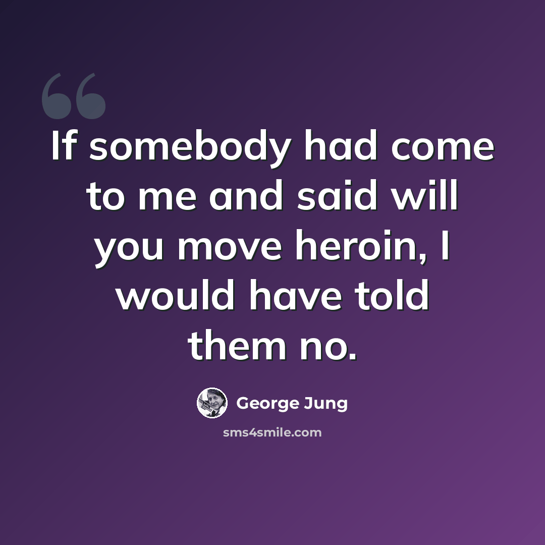 “If somebody had come to me and said will you move heroin, I would have told them no.” quote by George Jung